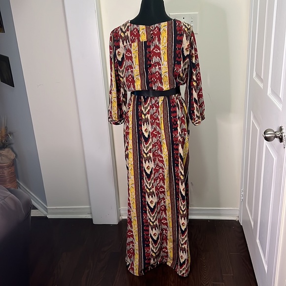Forever21 Boho 3/4 Sleeve Maxi Dress Size Large - Picture 8 of 13